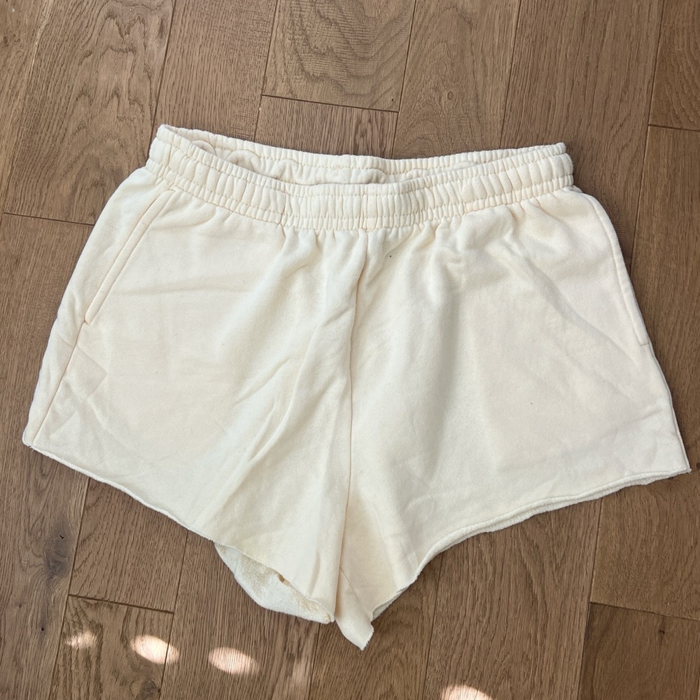 Butter yellow H&M sweat shorts medium